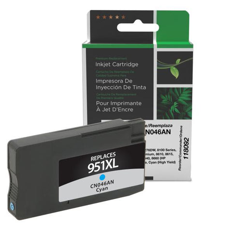 Clover Technologies Group, LLC Remanufactured High Yield Cyan Ink Cartridge (Alternative for HP CN046AN 951XL) (1500 Yield)