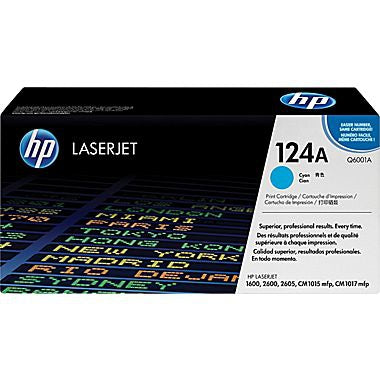 HP OEM HP 124A (Q6001A) Toner Cartridge, Cyan, 2K Yield