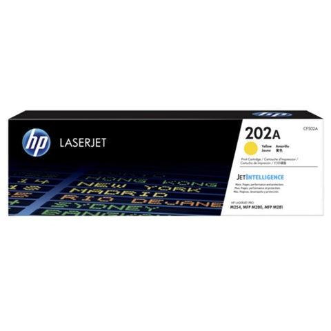 HP 202A (CF502A) Color LaserJet Pro M254 MFP M281 Yellow Original LaserJet Toner Cartridge (1300 Yield)