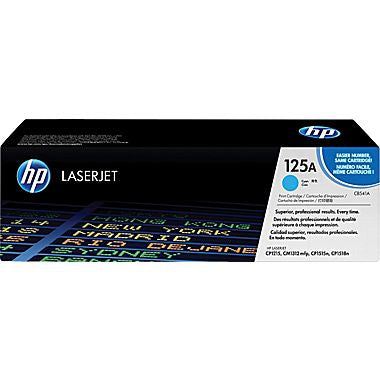 HP 125A (CB541A) Cyan Original LaserJet Toner Cartridge (1400 Yield)