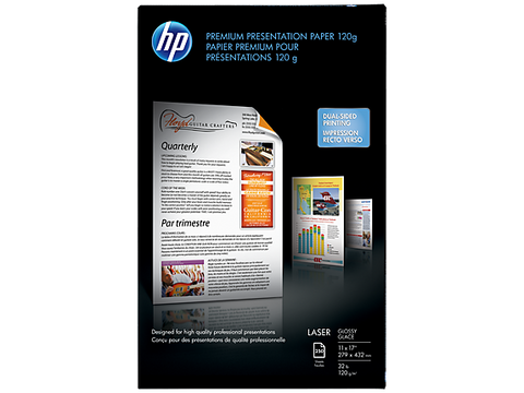 HP Premium Presentation Paper 120g 32# Glossy 95 Bright (11" x 17") (250 Sheets/Pkg)